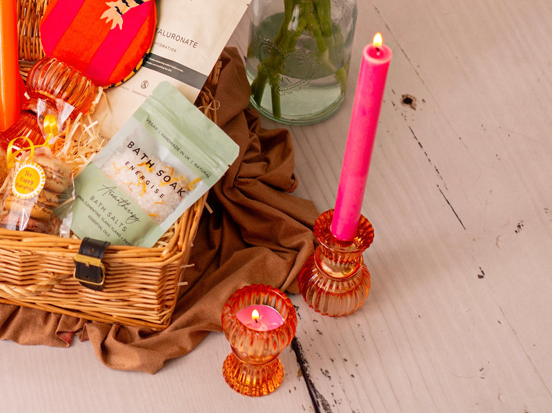 Orange candle holder & candle