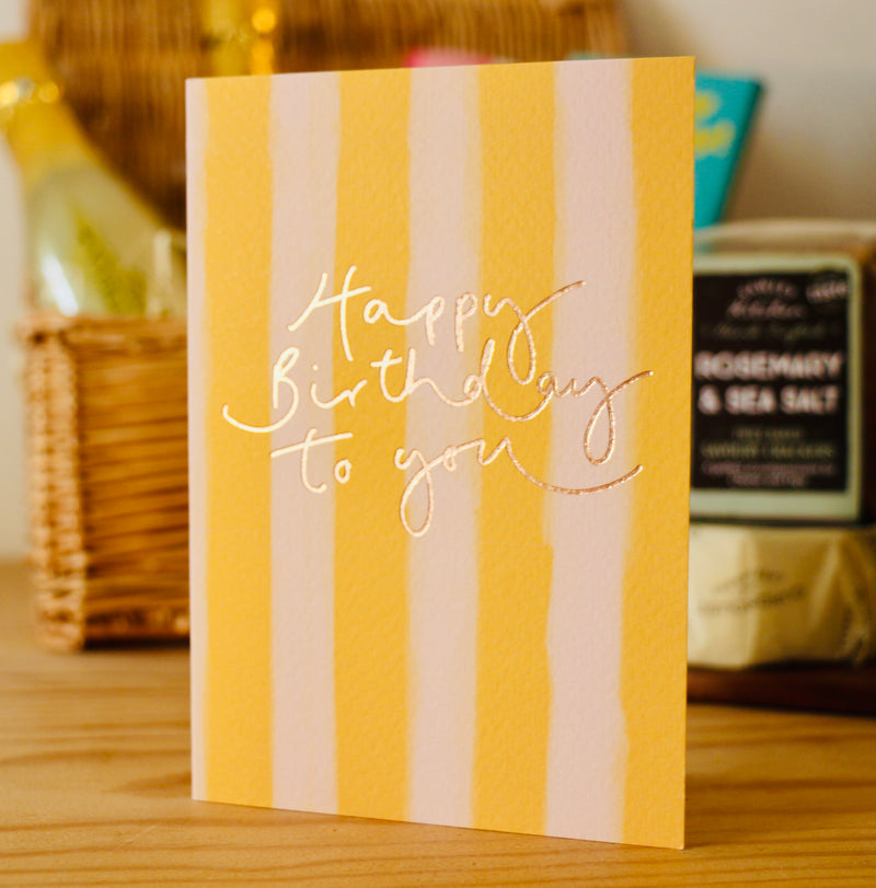 Yellow stripe birthday